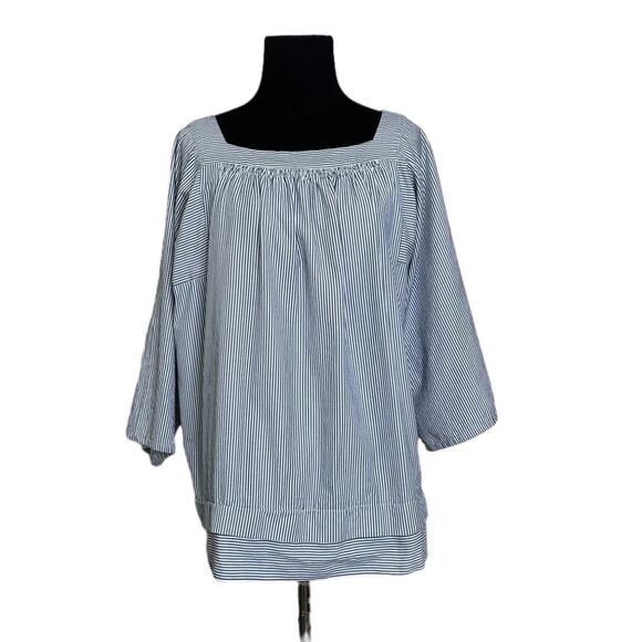 Vanessa Bruno Tops - Vanessa Bruno blue white stripes 3/4 sleeves tunic top size 40/Medium